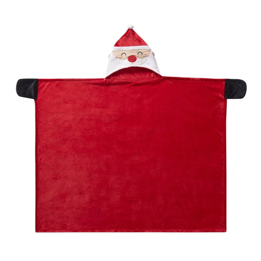 Santa Christmas Hooded Blanket Throw that Glows In the Dark NWT Kids size